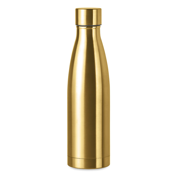 botella de aluminio dorada